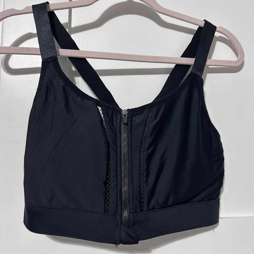 Fabletics High Impact Front-Closure Sports Bra Black Size XL